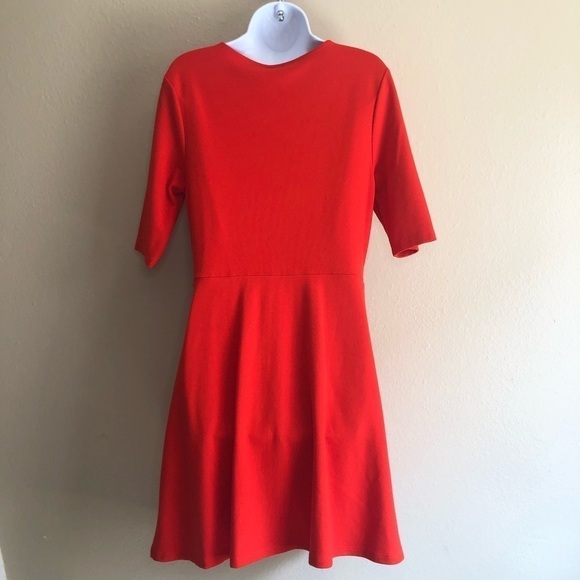 Topshop Faux Wrap Fit & Flare Dress Size 10 - Picture 3 of 10